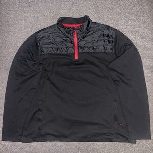 Eddie Bauer Men's Black and Red Quarter-Zip Jacket